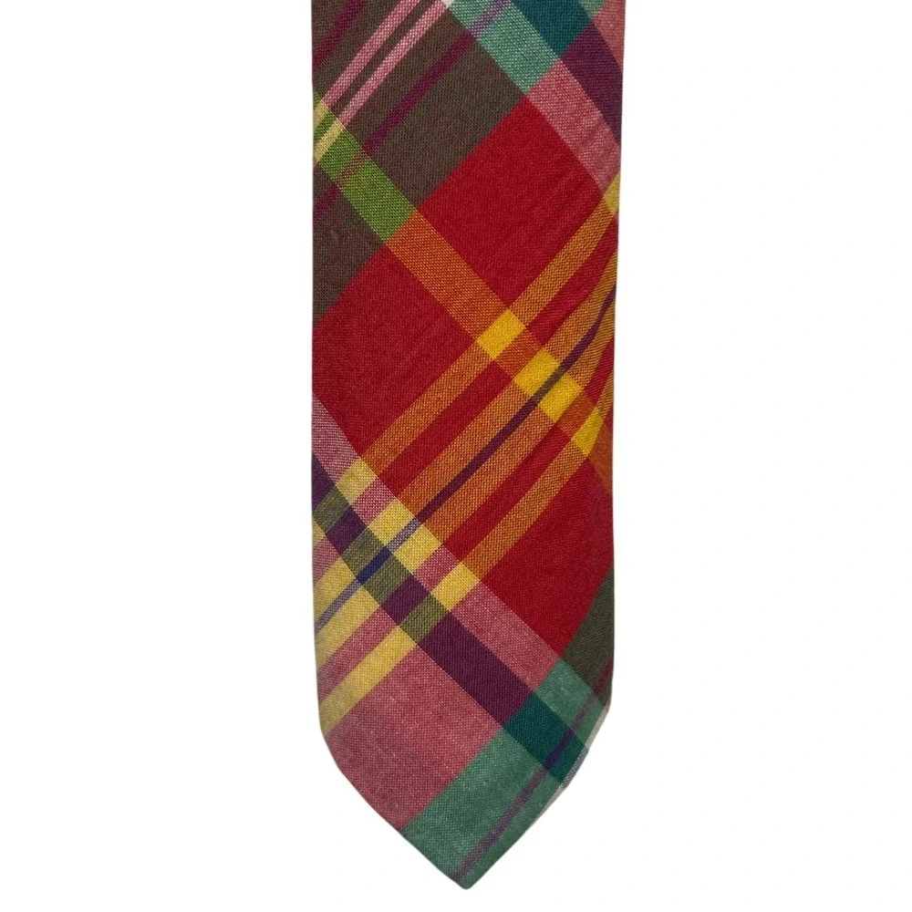 Men's Assorted Lot of J. Crew Neckties 4 Handmade Cotton Linen 1 Silk‎